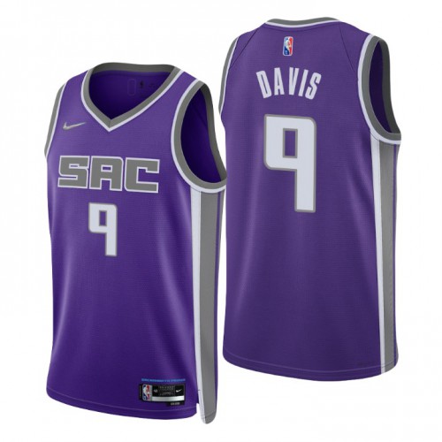 Sacramento Kings #9 Terence Davis Purple Mens 2021-22 75th Anniversary Diamond Swingman Jersey - Icon Edition Mens