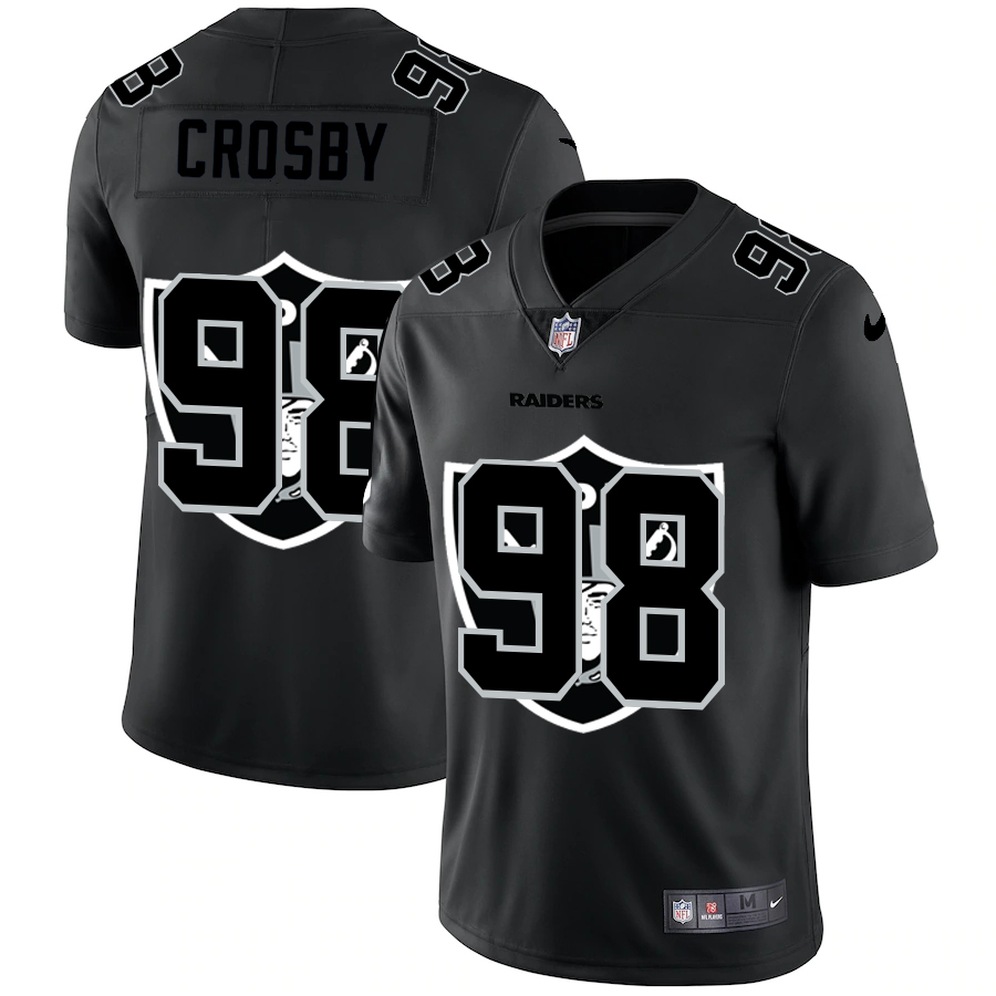 Las Vegas Raiders #98 Maxx Crosby Men's Team Logo Dual Overlap Limited Jersey Black