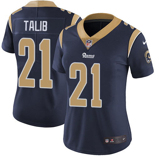 Los Angeles Rams #21 Aqib Talib Navy Blue Team Color Women's Stitched Vapor Untouchable Limited Jersey Womens