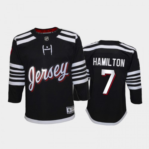 Adidas New Jersey Devils #7 Dougie Hamilton Youth 2021-22 Alternate Game Jersey - Black Youth