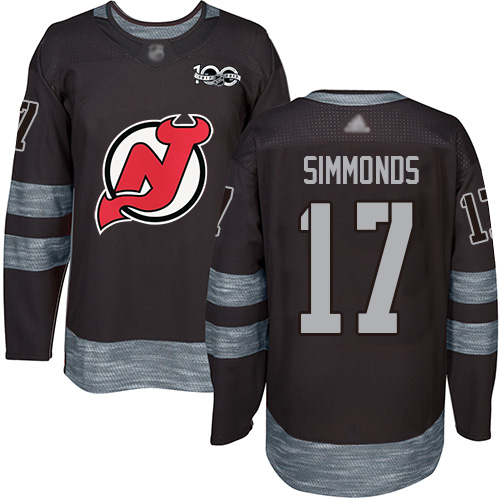 Adidas New Jersey Devils #17 Wayne Simmonds Black 1917-2017 100th Anniversary Stitched Jersey Men's