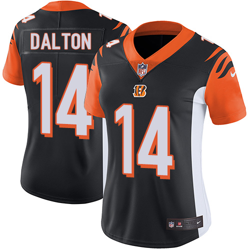 Cincinnati Bengals #14 Andy Dalton Black Team Color Women's Stitched Vapor Untouchable Limited Jersey Womens