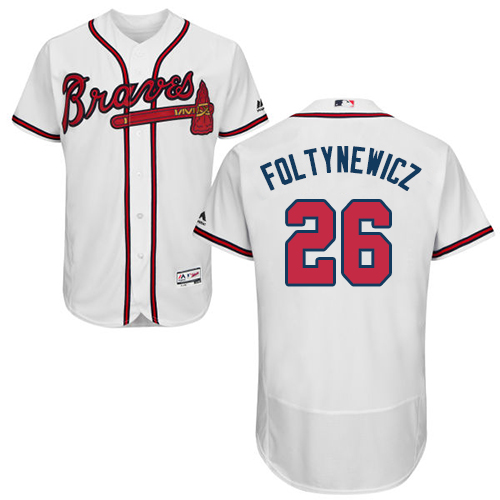 Atlanta Braves #26 Mike Foltynewicz White Flexbase Authentic Collection Stitched Jersey Men's