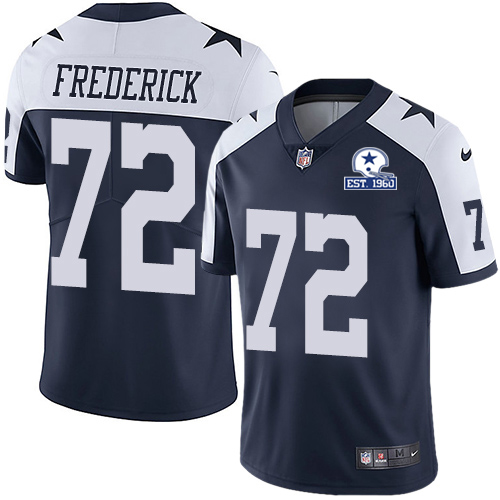 Dallas Cowboys #72 Travis Frederick Navy Blue Thanksgiving Men's Stitched With Established In 1960 Patch Vapor Untouchable Limited Throwback Jerse