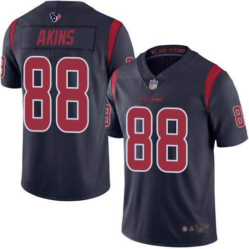 Houston Texans #88 Jordan Akins Navy Blue Men's Stitched Limited Rush Jersey Men's