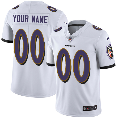 Baltimore Ravens Customized White Stitched Vapor Untouchable Limited Men's Jersey