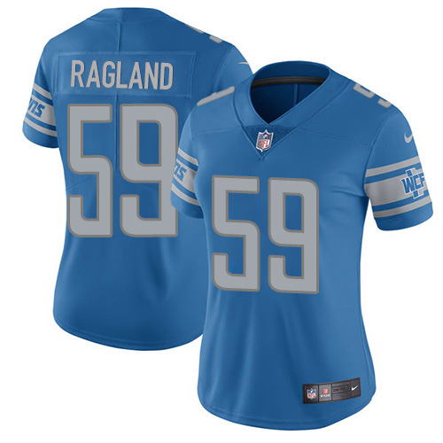 Detroit Lions #59 Reggie Ragland Blue Team Color Women's Stitched Vapor Untouchable Limited Jersey Womens