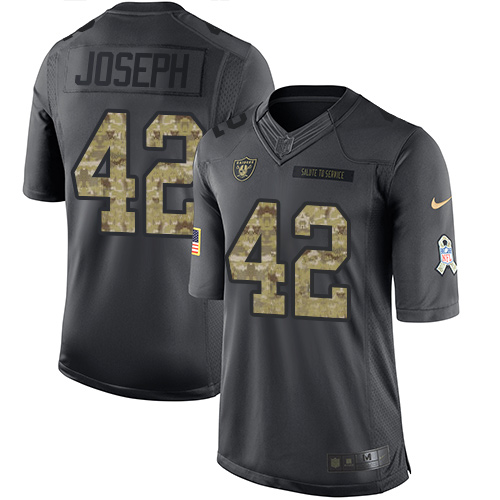 Las Vegas Raiders #42 Karl Joseph Black Youth Stitched Limited 2016 Salute to Service Jersey Youth