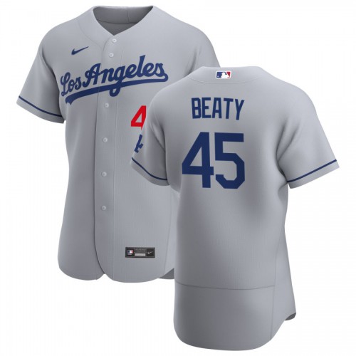 Los Angeles Los Angeles Dodgers #45 Matt Beaty Men's Gray Road 2020 Authentic Team Jersey Men's