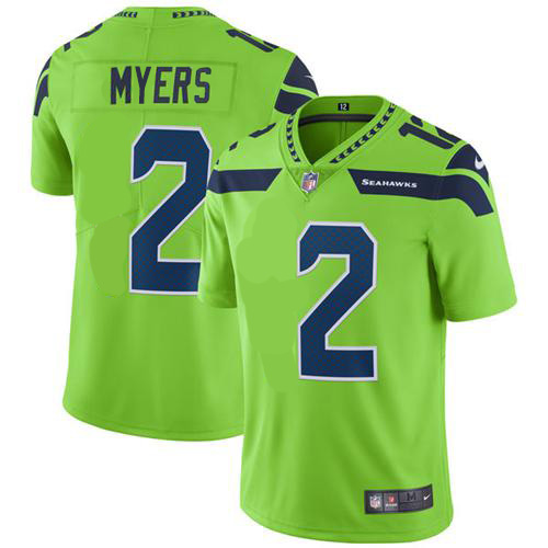 Seattle Seahawks #2 Jason Myers Green Men's Stitched Limited Rush Jersey Men's