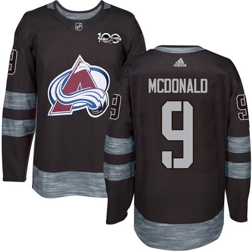 Adidas Colorado Avalanche #9 Lanny McDonald Black 1917-2017 100th Anniversary Stitched Jersey Men's