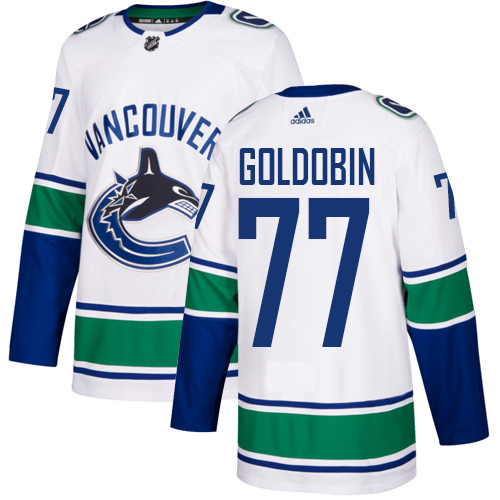 Adidas Vancouver Canucks #77 Nikolay Goldobin White Road Authentic Youth Stitched Jersey Youth