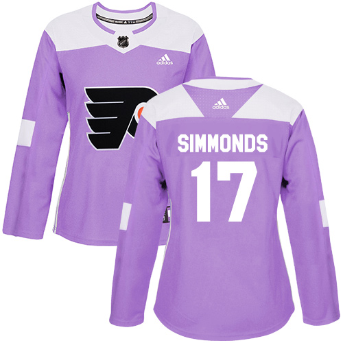 Adidas Philadelphia Flyers #17 Wayne Simmonds Purple Authentic Fights Cancer Women's Stitched Jersey Womens