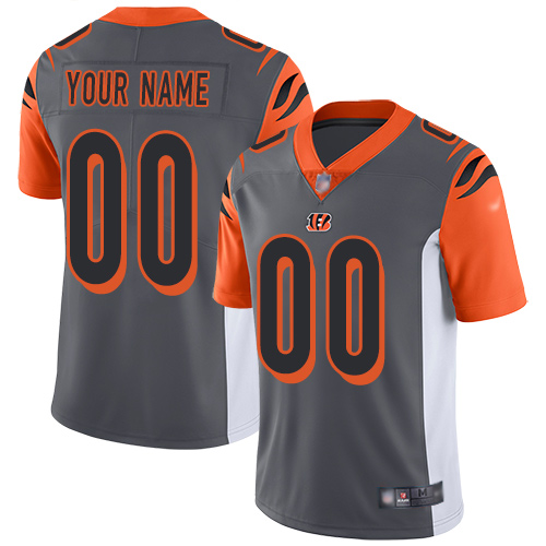 Cincinnati Bengals Customized Silver Men's Stitched Limited Inverted Legend Jersey