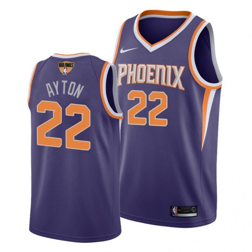 Phoenix Suns #22 Deandre Ayton Mens 2021 Finals Bound Swingman Icon Edition Jersey Purple Mens