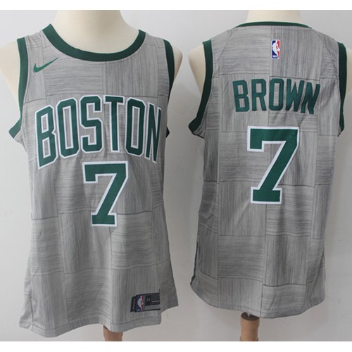 Boston Celtics #7 Jaylen Brown Gray Swingman City Edition Jersey Mens