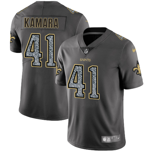 Saints #41 Alvin Kamara Gray Static Youth Stitched Vapor Untouchable Limited Jersey