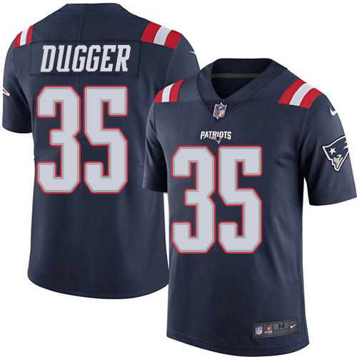 New England Patriots #35 Kyle Dugger Navy Blue Men's Stitched Limited Rush Jersey Men's