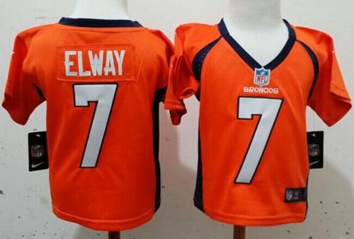 Toddler Broncos #7 John Elway Orange Team Color Stitched Elite Jersey