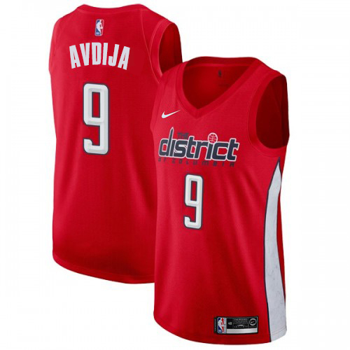 Washington Wizards #9 Deni Avdija Red Swingman Earned Edition Jersey Mens