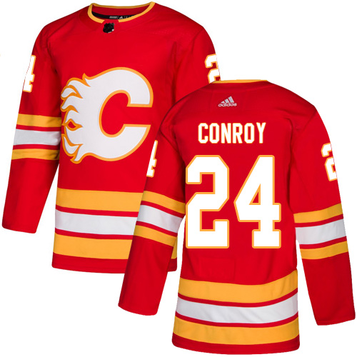 Adidas Calgary Flames #24 Craig Conroy Red Alternate Authentic Stitched Jersey Men's