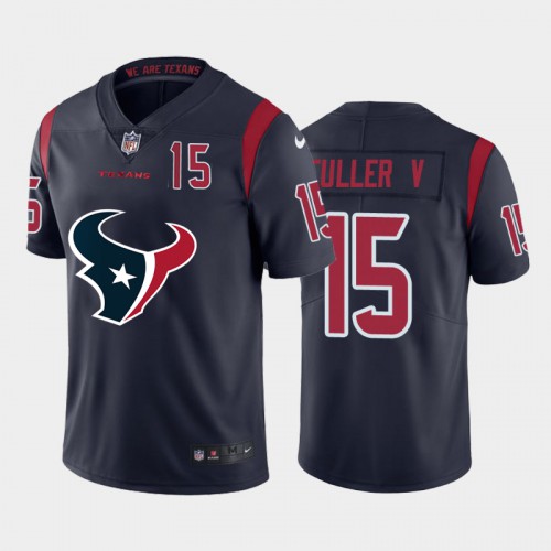 Houston Houston Texans #15 Will Fuller Navy Blue Men's Big Team Logo Player Vapor Limited Jersey Men's