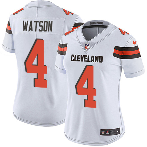 Browns #4 Deshaun Watson White Women's Stitched Vapor Untouchable Limited Jersey
