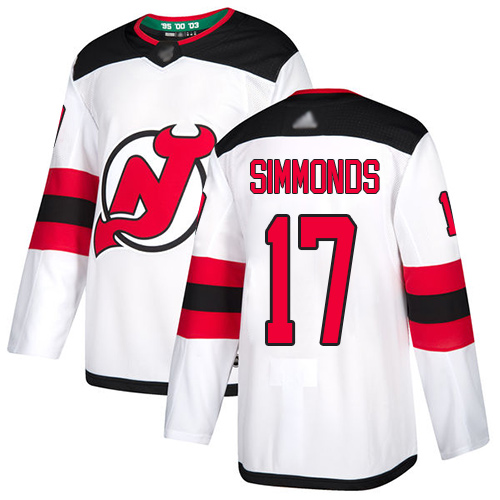 Adidas New Jersey Devils #17 Wayne Simmonds White Road Authentic Stitched Jersey Men's