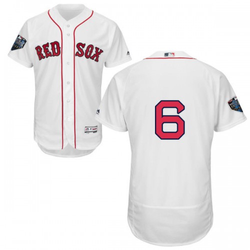 Boston Red Sox #6 Johnny Pesky White Flexbase Authentic Collection 2018 World Series Stitched Jersey Men's