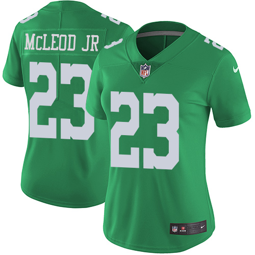 Philadelphia Eagles #23 Rodney McLeod Jr Green Women's Stitched Limited Rush Jersey Womens