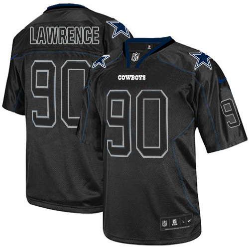 Cowboys #90 Demarcus Lawrence Lights Out Black Men's Stitched Elite Jersey