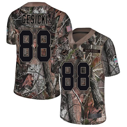 Dolphins #88 Mike Gesicki Camo Youth Stitched Limited Rush Realtree Jersey