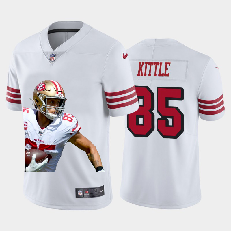 San Francisco 49ers #85 George Kittle Team Hero Rush Vapor Limited Jersey White