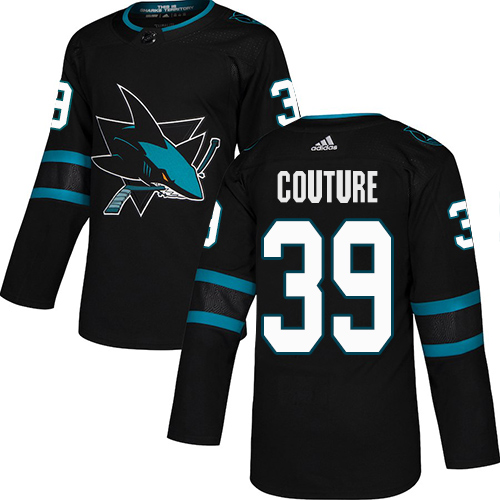 Adidas San Jose Sharks #39 Logan Couture Black Alternate Authentic Stitched Jersey Men's