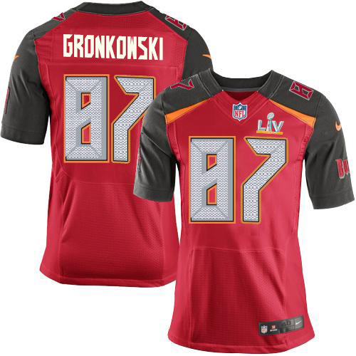 Buccaneers #87 Rob Gronkowski Red Team Color Men's Super Bowl LV Bound Stitched Vapor Untouchable Elite Jersey