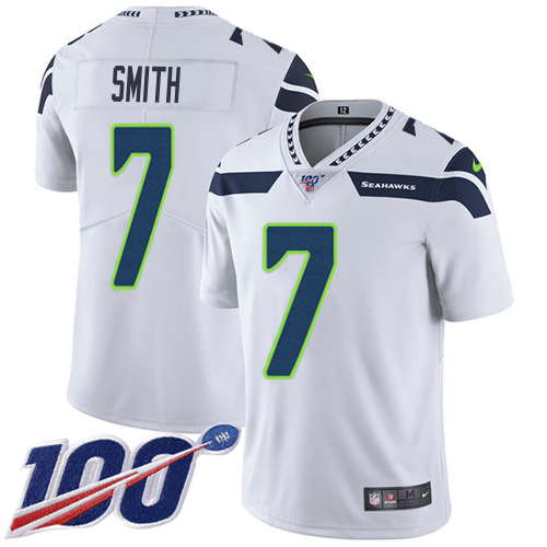 Seahawks #7 Geno Smith White Youth Stitched 100th Season Vapor Untouchable Limited Jersey