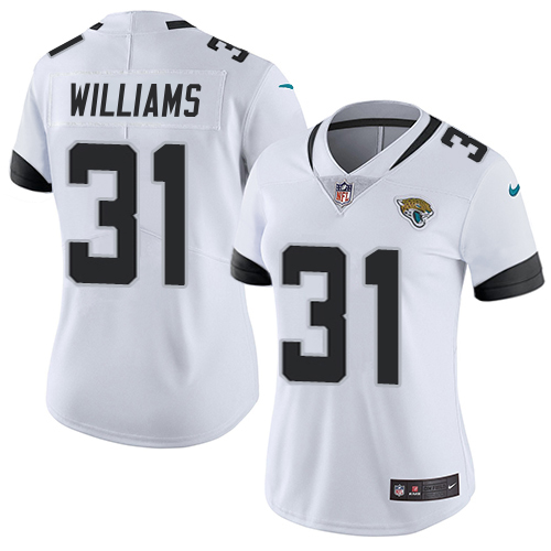 Jaguars #31 Darious Williams White Women's Stitched Vapor Untouchable Limited Jersey