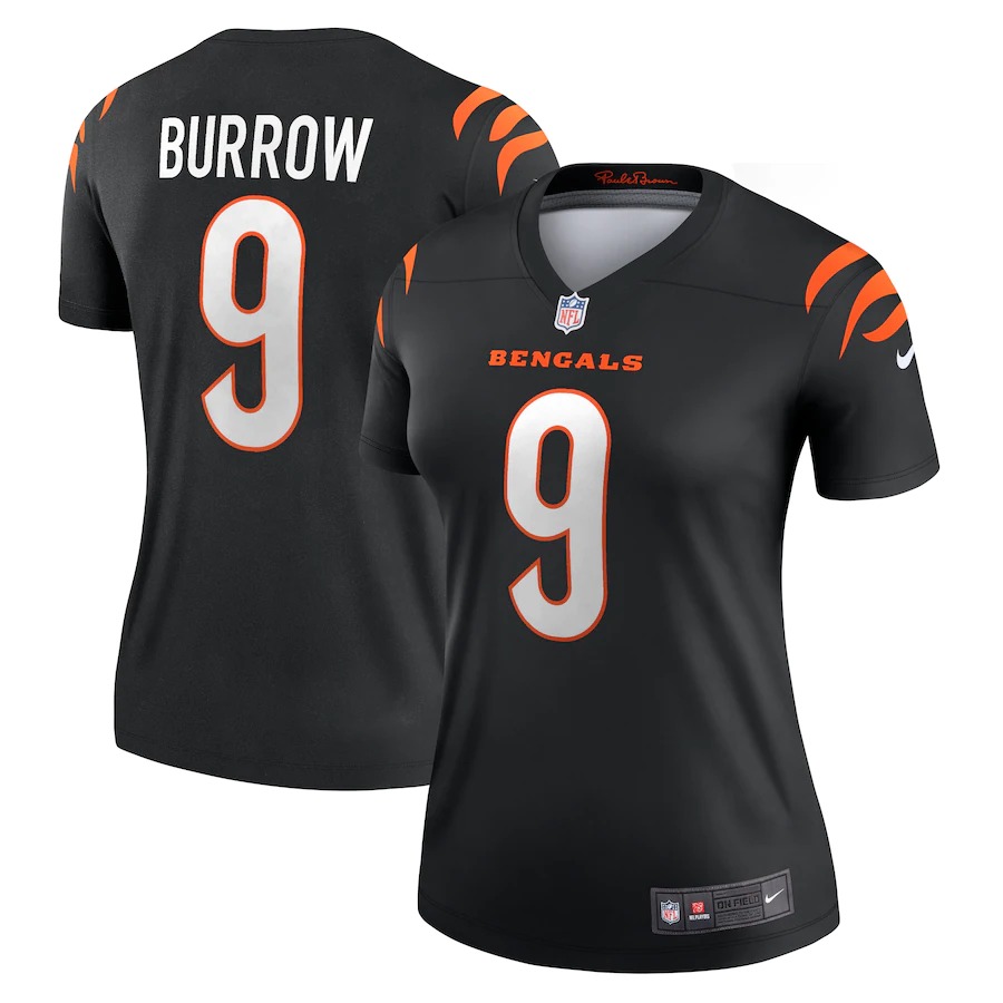 Cincinnati Bengals #9 Joe Burrow Black Women's Legend Jersey