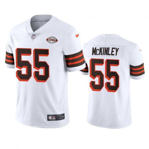 Cleveland Cleveland Browns #55 Takkarist Mckinley 1946 Collection Alternate Vapor Limited Jersey - White Men's
