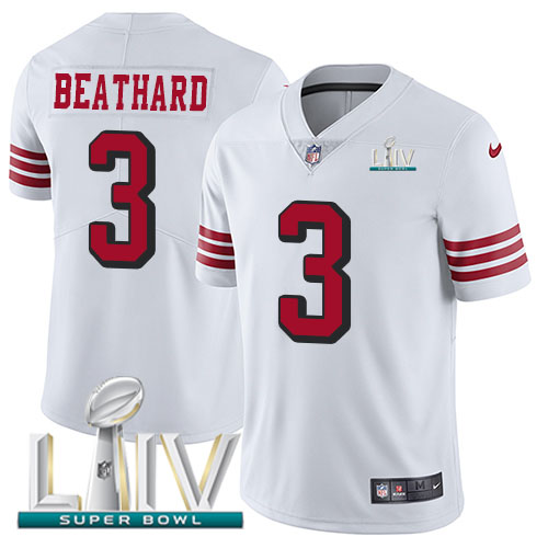 San Francisco 49ers #3 C.J. Beathard White Super Bowl LIV 2020 Rush Youth Stitched Vapor Untouchable Limited Jersey Youth