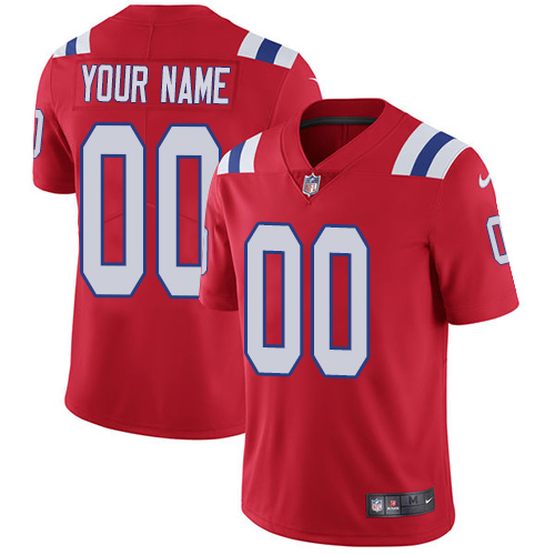 New England Patriots Customized Red Alternate Stitched Vapor Untouchable Limited Men's Jersey
