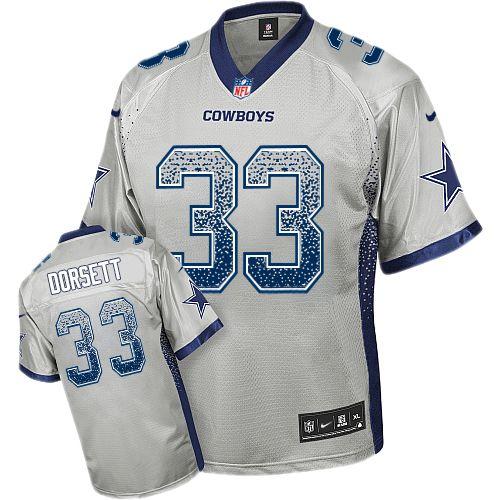 Cowboys #33 Tony Dorsett Grey Men's Stitched Elite Drift Fashion Jersey