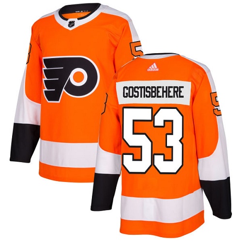 Adidas Philadelphia Flyers #53 Shayne Gostisbehere Orange Home Authentic Stitched Jersey Men's