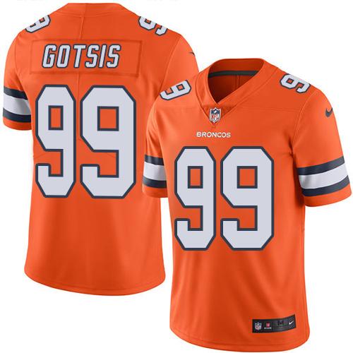 Denver Broncos #99 Adam Gotsis Orange Men's Stitched Limited Rush Jersey Men's