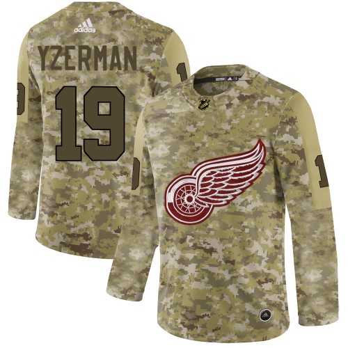 Adidas Detroit Red Wings #19 Steve Yzerman Camo Authentic Stitched Jersey Men's