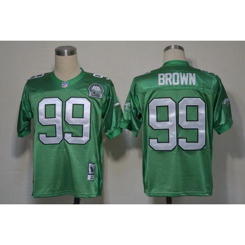 Mitchell And Ness Philadelphia Eagles #99 Jerome Brown Green Stitched Throwback Jersey Men's