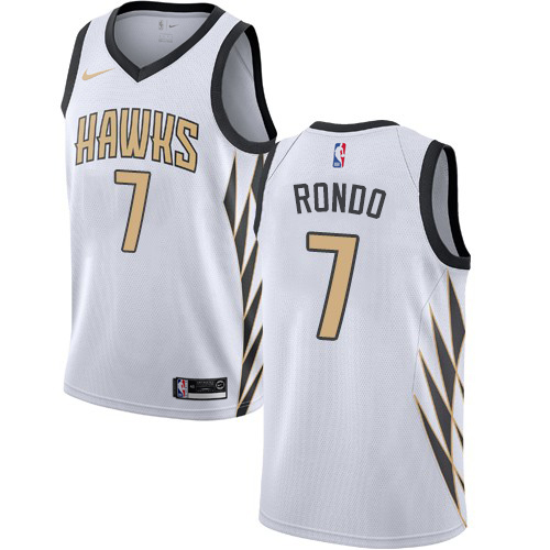 Atlanta Hawks #7 Rajon Rondo White Womens Swingman City Edition 2018/19 Jersey Womens