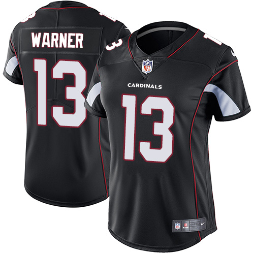 Arizona Cardinals #13 Kurt Warner Black Alternate Women's Stitched Vapor Untouchable Limited Jersey Womens