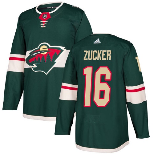 Adidas Minnesota Wild #16 Jason Zucker Green Home Authentic Stitched Jersey Men's