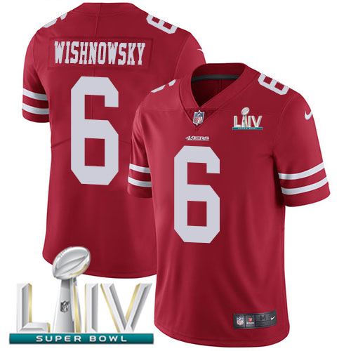 San Francisco 49ers #6 Mitch Wishnowsky Red Super Bowl LIV 2020 Team Color Youth Stitched Vapor Untouchable Limited Jersey Youth